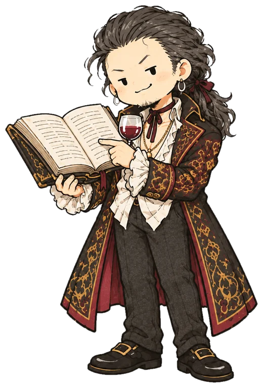 辞書を開く伯爵